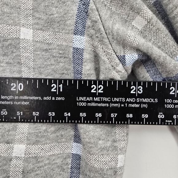 Nautica Men's 1/4 Zip Mock Neck Plaid Preppy Casual‎ Sweatshirt Gray Size Large - Picture 9 of 10